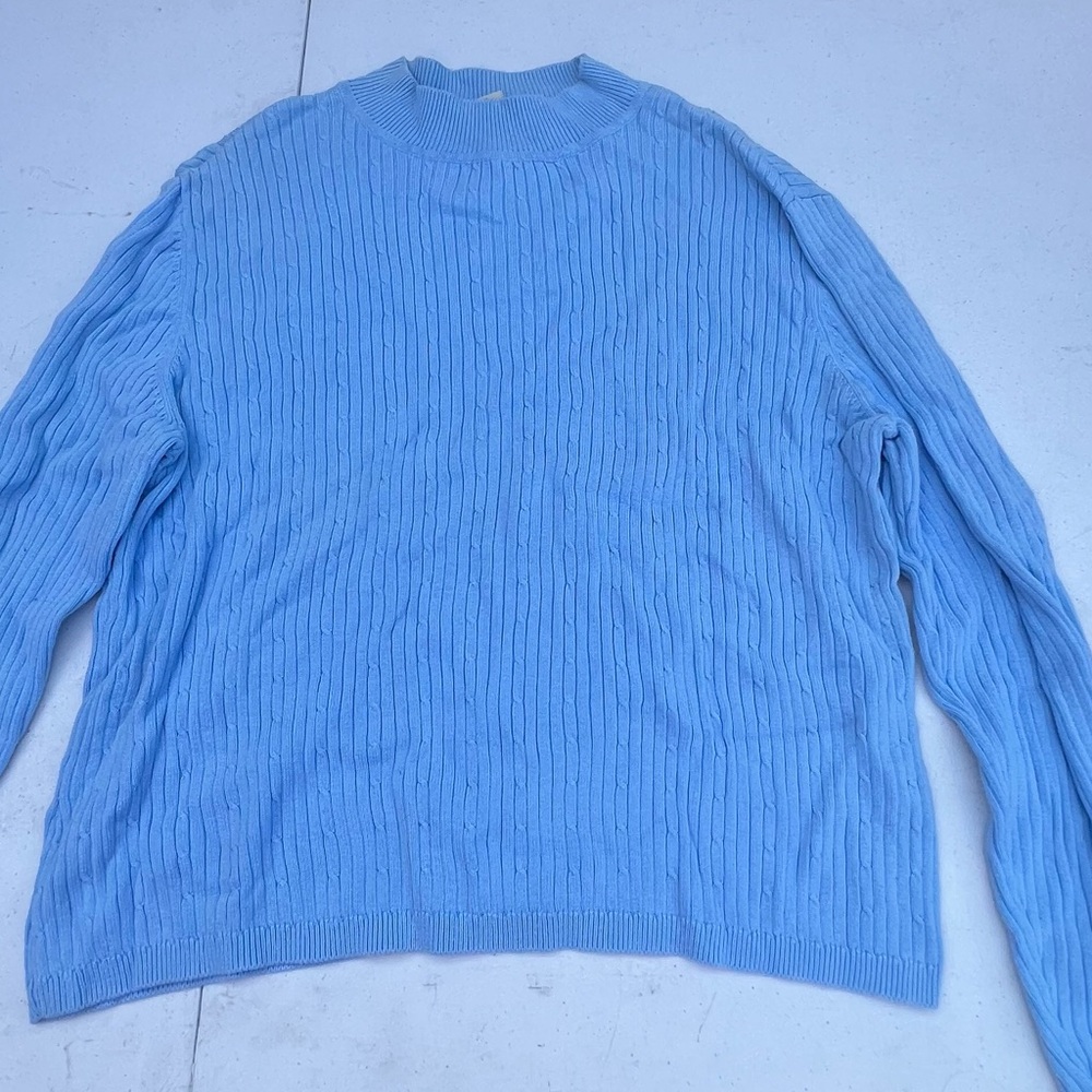 Classic Elements Blue Crewneck Sweater Medium Weight